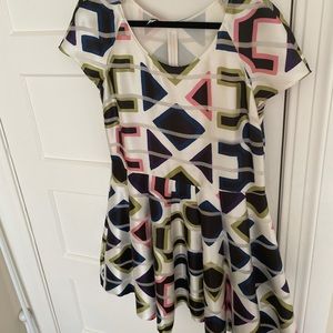 ARMANI geo print fit and flare dress